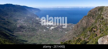 El Hierro Insel - El Golfo Tal vom Mirador De Jinama Aussichtspunkt Stockfoto