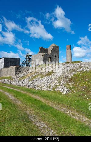 Elster Mine, Sheldon, Peak District, Derbyshire, England. Ein stilles Bleibergwerk mit 200 Jahren Geschichte. Stockfoto
