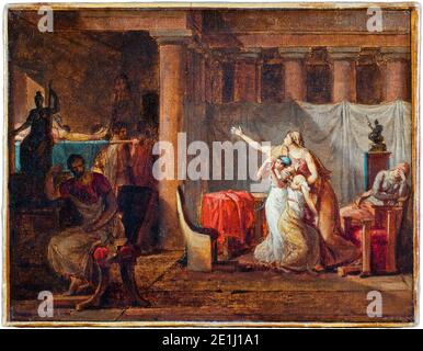 Jacques-Louis David, die Lictors bringen Brutus die Körper seiner Söhne, (Studie), Malerei, 1789 Stockfoto