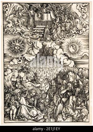 Albrecht Dürer, die Apokalypse: Die Öffnung des Fünften und Sechsten Sieels, Holzschnitt, 1498 Stockfoto