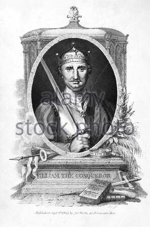 Wilhelm I., Wilhelm der Eroberer, 1028 – 1087, erster normannischer König von England, Vintage-Illustration von 1808 Stockfoto
