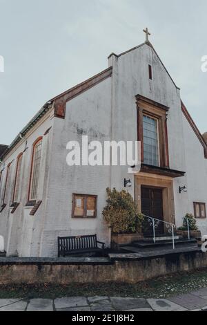 Rye, Großbritannien - 10. Oktober 2020: Ansicht der Methodistischen Kirche Rye in Rye, einer der am besten erhaltenen mittelalterlichen Städte in East Sussex, England. Stockfoto