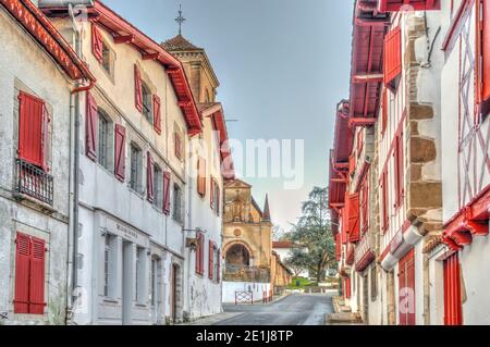 La Bastide-Clairence, Frankreich, HDR Bild Stockfoto