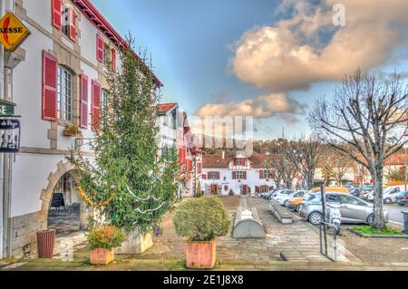 La Bastide-Clairence, Frankreich, HDR Bild Stockfoto