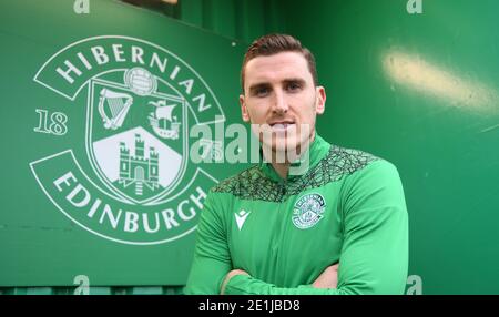 Sonntagszeitungen . Tranent, Ormiston, East Lothian.Schottland. 7. Januar 21 Hibernian Paul Hanlon Pressekonferenz für schottisches Premiership Spiel mit Celtic . Kredit: eric mccowat/Alamy Live Nachrichten Stockfoto