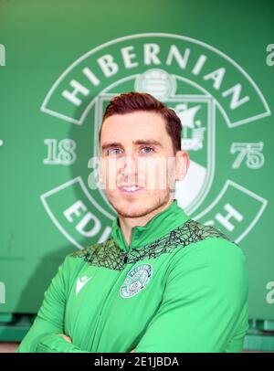 Sonntagszeitungen . Tranent, Ormiston, East Lothian.Schottland. 7. Januar 21 Hibernian Paul Hanlon Pressekonferenz für schottisches Premiership Spiel mit Celtic . Kredit: eric mccowat/Alamy Live Nachrichten Stockfoto