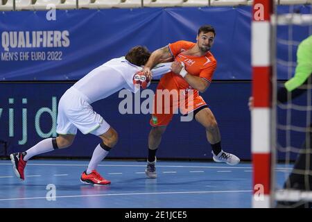 ALMERE, NIEDERLANDE - 6. JANUAR: Dani Baijens #77 der Niederlande während der Europameisterschaft Qualifikationsspiel zwischen den Niederlanden und Slowenen Stockfoto
