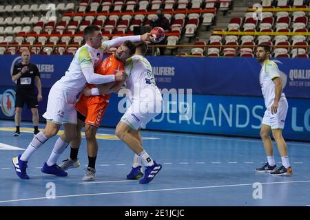 ALMERE, NIEDERLANDE - 6. JANUAR: Dani Baijens #77 der Niederlande während der Europameisterschaft Qualifikationsspiel zwischen den Niederlanden und Slowenen Stockfoto