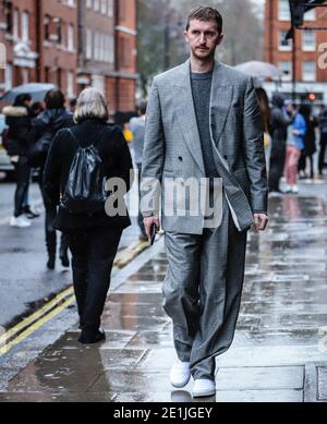 LONDON, UK - Februar 18 2019: Graeme Moran auf der Straße in London. Stockfoto