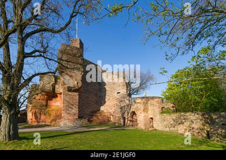 Schloss Nanstein bei Landstuhl im pfälzischen Deutschland im Norden Straße nach Santiago de Compostela Stockfoto