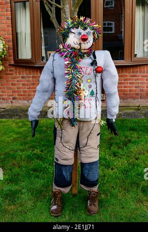 Saisonale Zahlen in Uffington, Shropshire Dezember 2020 Stockfoto