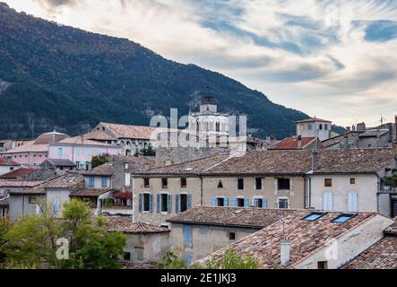 Stadtbild von die, Chatillon en Diois im Vercors Natural Regional Park, Diois, Drome, Frankreich in Europa Stockfoto