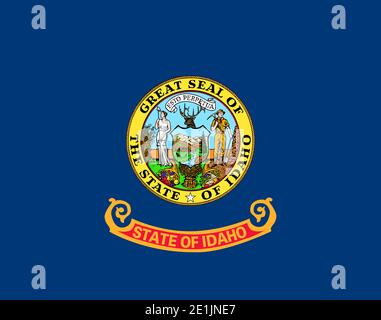Offizielle große flache Flagge von Idaho Horizontal Stockfoto