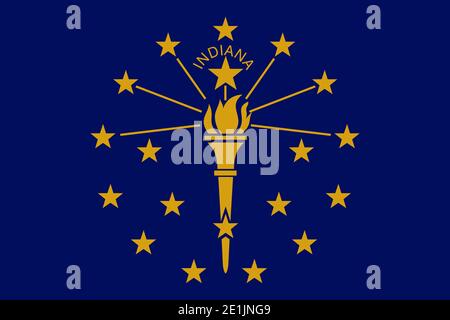 Offizielle große flache Flagge von Indiana Horizontal Stockfoto