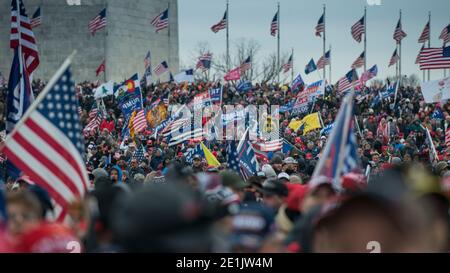 Save America Rally, wenige Minuten vor Beginn des Capitol-Protests. Washington DC USA Stockfoto