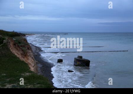 Strandblick in der Nähe von Ahrenshoop, Ostsee Deutschland Stockfoto