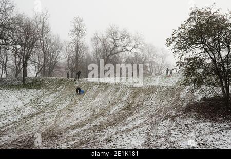 Kelvingrove Park, Januar 2021. Glasgow Stockfoto