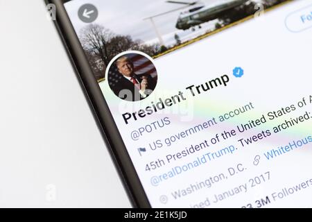 Präsident Trump POTUS twitter Anhänger Stockfoto