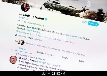 POTUS twitter 33 Millionen Follower Stockfoto