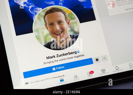 Mark Zuckerberg, Gründer von Facebook Stockfoto