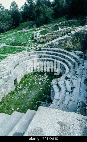 Zaghouan: Becken und Auslauf - Quelle für das Zaghouan Aquädukt oder Aquädukt von Karthago mit einer Gesamtlänge von 132 km bis Karthago (heute Tunis). Archivscan von einem Dia. April 1976. Stockfoto