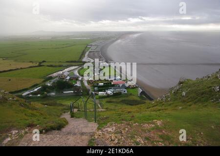 Der Blick auf die Somerset Coast und Bridgwater Bay von Brean Down, Blick nach Süden. Stockfoto