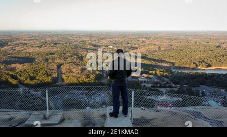 Die schöne Aussicht von der Spitze des Stone Mountain Stockfoto