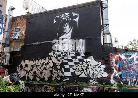 London, England: 24. Mai 2017. Street Art auf den Straßen von Brick Lane Shoreditch, London, Großbritannien. Alamy Stock Image/Jayne Russell Stockfoto
