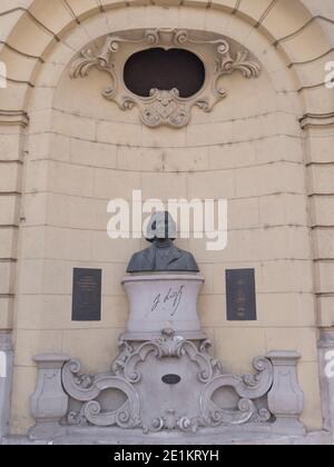 BUDAPEST, UNGARN - 26. MAI 2019: Bronzebuste Statue des Komponisten franz liszt Stockfoto