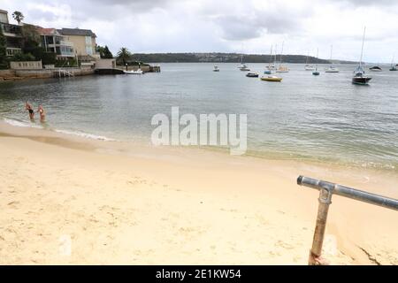 Lady Martins Beach (früher bekannt als Woollahra Beach und Milky Beach) in Felix Bay, Point Piper, Sydney, NSW, Australien Stockfoto