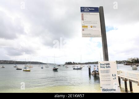 Lady Martins Beach (früher bekannt als Woollahra Beach und Milky Beach) in Felix Bay, Point Piper, Sydney, NSW, Australien Stockfoto