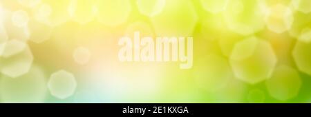 Abstrakt gelb sonnigen Frühling Bokeh Hintergrund für kreatives Design. Festlicher Hintergrund. Stockfoto