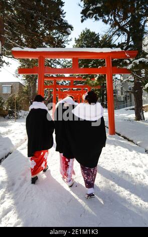 Sapporo Fushimi Inari-Schrein, Hokkaido, Japan. Stockfoto