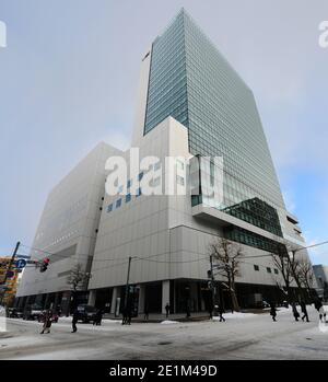 Moderne Gebäude im Zentrum von Sapporo, Japan. Stockfoto