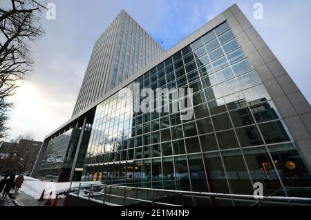 Moderne Gebäude im Zentrum von Sapporo, Japan. Stockfoto