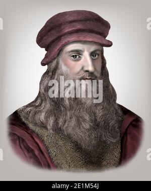 Leonardo da Vinci 1452-1519 italienischer Maler, Bildhauer, Architekt Ingenieur Stockfoto