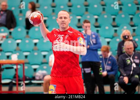 Kolding, Dänemark. Januar 2021. Morten Olsen (25) aus Dänemark im Testspiel zwischen Dänemark und Norwegen in der Sydbank Arena in Kolding. (Foto Kredit: Gonzales Foto/Alamy Live News Stockfoto