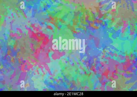 Abstrakt gebeizt Muster Textur Hintergrund volle Farbe Spektrum Regenbogen moderne Malerei Aquarell Splotch Effekt lebendige helle Farbe. Stockfoto