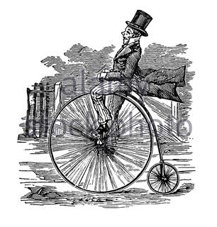 Penny Farthing, Vintage Illustration von 1880 Stockfoto