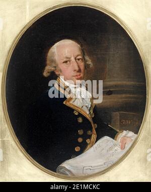 ARTHUR PHILLIP (1738-1814) englischer Offizier der Royal Navy und erster Gouverneur Von New South Wales gemalt von Francis Wheatley in 1786 Stockfoto