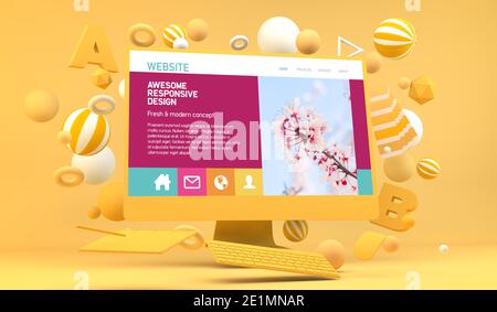 Grafik Web Design Computer Modell 3D Rendering Stockfoto
