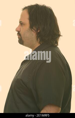 Profilansicht von Fett kaukasischen Mann Stockfoto