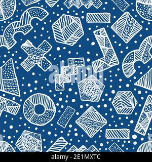 Abstrakt Scribble Hand gezeichnet Scrawl Skizze Chaos Doodle nahtlose Muster Stockfoto