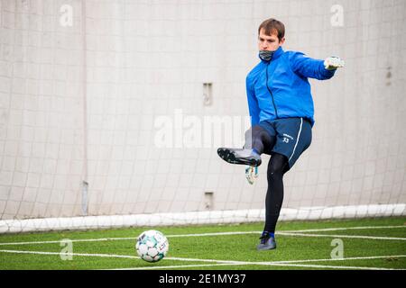 Gents Torhüter Davy Roef im Einsatz während einer Trainingseinheit des belgischen Fußballteams KAA Gent, vor dem fortgeschrittenen Tag der Jupiler Pro League Stockfoto