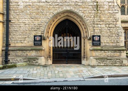 London- Guildhall, ein Gemeindegebäude im Moorgate-Viertel der City of London Stockfoto