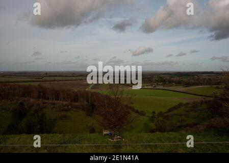 Kingsclere Downs Wiese hügelige Hügel Aussichtspunkt in der Nähe von kingsclere Hampshire Stockfoto