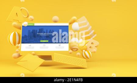 Webdesign Konzept 3d Rendering Stockfoto