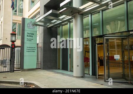 London- The Rolls Building, die Handels- und Immobilienabteilung der Royal Courts of Justice an der Fetter Lane, City of London Stockfoto