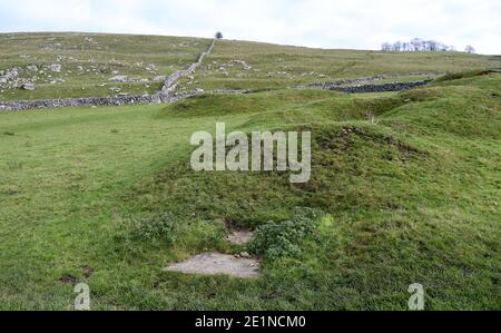 Bleibergbau Erbe in Hartington im Peak District National Parken Stockfoto