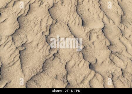Unregelmäßige Muster im Sand durch den Wind erstellt, Mesquite Dunes, Death Valley, Kalifornien. Stockfoto